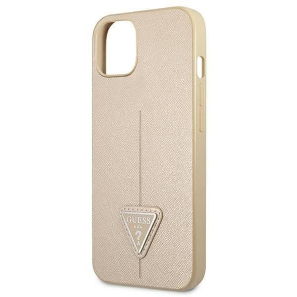 Guess iPhone 13 Mini Skal Saffiano Triangle Logo - Beige