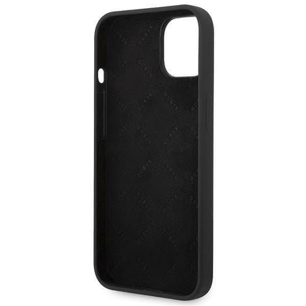 GUESS iPhone 14 Plus Skal Silicone Vintage Gold Logo - Svart