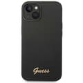 Miniatyrbild 2 av 8: GUESS iPhone 14 Plus Skal Silicone Vintage Gold Logo - Svart