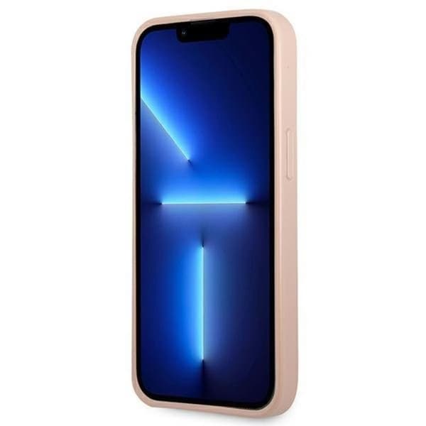 Guess iPhone 13 Pro Max Skal Saffiano Triangle Logo Korthållare - Rosa