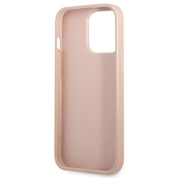 Guess iPhone 13 Pro Max Skal Saffiano Triangle Logo Korthållare - Rosa