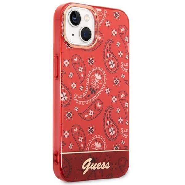 GUESS iPhone 14 Plus Skal Bandana Paisley - Röd