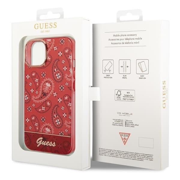 GUESS iPhone 14 Plus Skal Bandana Paisley - Röd