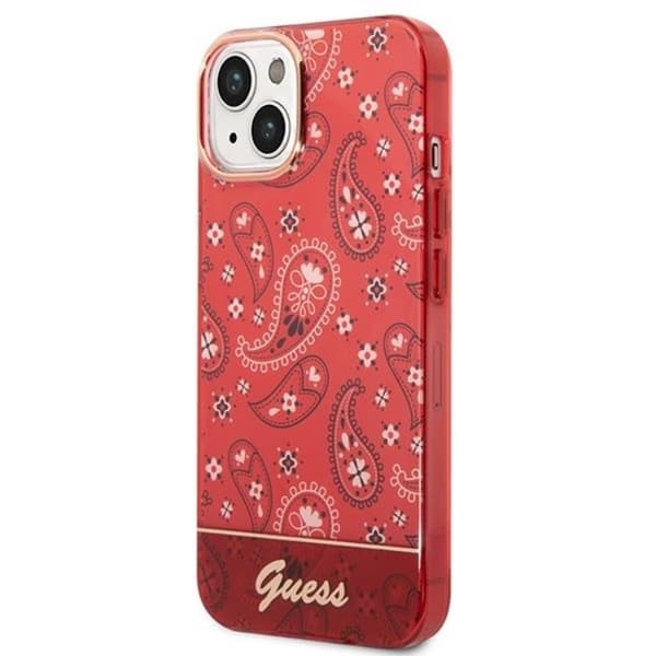 GUESS iPhone 14 Plus Skal Bandana Paisley - Röd