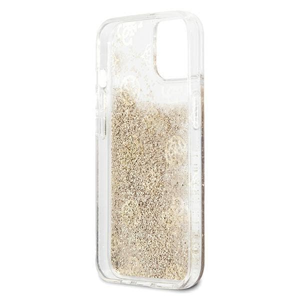 Guess iPhone 13 mini Skal Peony Liquid Glitter - Guld