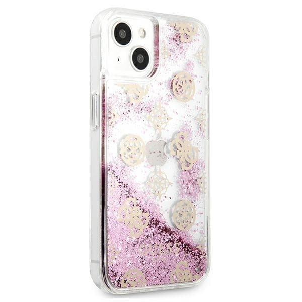Guess iPhone 13 mini Skal Peony Liquid Glitter - Rosa