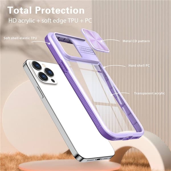 iPhone 14 Plus Skal Camera Slider - Lila