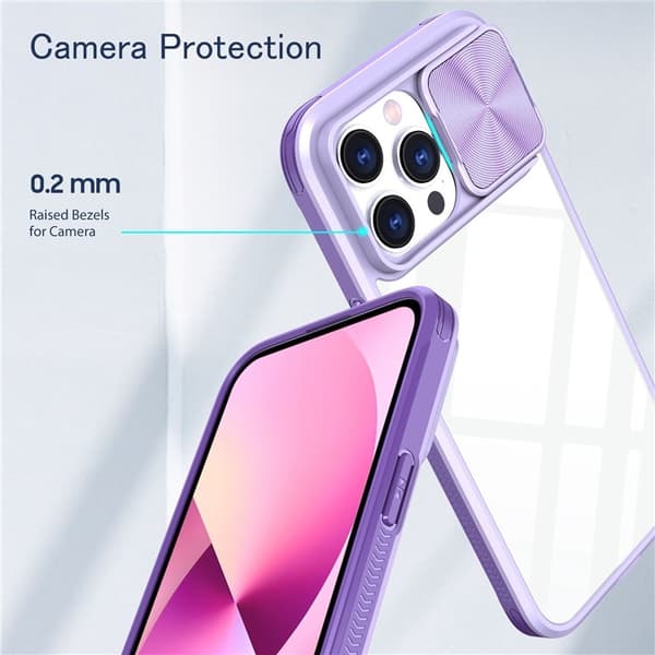 iPhone 14 Plus Skal Camera Slider - Lila
