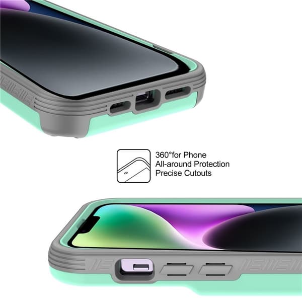 iPhone 14 Skal Korthållare Mirror Kickstand - Grön