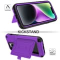 Miniatyrbild 6 av 7: iPhone 14 Plus Skal Korthållare Mirror Kickstand - Lila