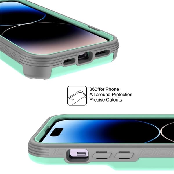 iPhone 14 Pro Skal Korthållare Mirror Kickstand - Grön