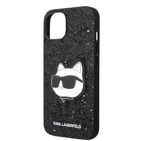 Karl Lagerfeld iPhone 14 Plus Skal Glitter Choupette Patch - Svart