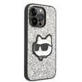 Miniatyrbild 4 av 8: Karl Lagerfeld iPhone 14 Pro Max Skal Glitter Choupette Patch - Silver