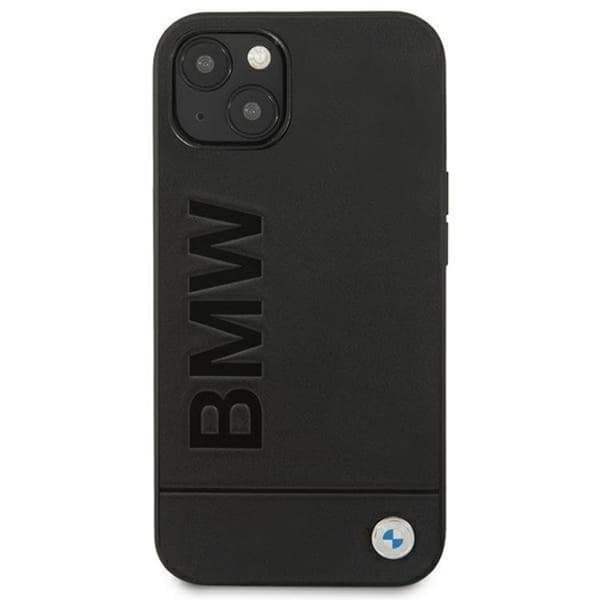 BMW iPhone 14 Plus Skal Läder Stamp - Svart