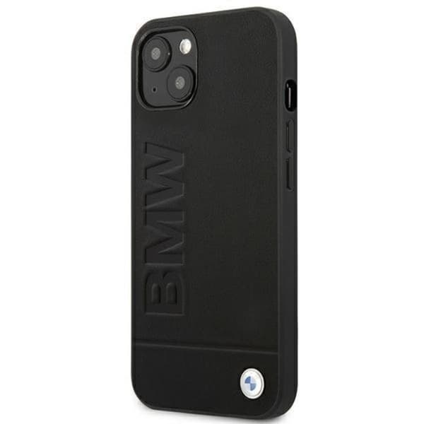 BMW iPhone 14 Plus Skal Läder Stamp - Svart