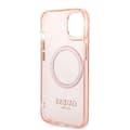Miniatyrbild 7 av 8: GUESS iPhone 14 Plus Skal MagSafe Gold Outline Translucent - Rosa