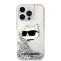 Miniatyrbild 3 av 8: Karl Lagerfeld iPhone 14 Pro Skal Glitter Choupette Head - Silver