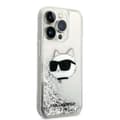 Miniatyrbild 4 av 8: Karl Lagerfeld iPhone 14 Pro Skal Glitter Choupette Head - Silver