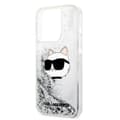 Miniatyrbild 6 av 8: Karl Lagerfeld iPhone 14 Pro Skal Glitter Choupette Head - Silver