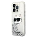 Miniatyrbild 2 av 8: Karl Lagerfeld iPhone 14 Pro Skal Glitter Choupette Head - Silver