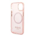 Miniatyrbild 7 av 8: GUESS iPhone 14 Skal MagSafe Gold Outline Translucent - Rosa