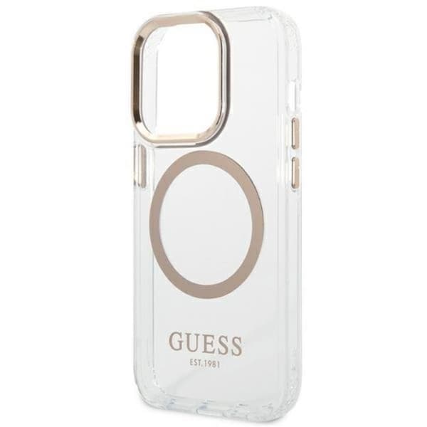 GUESS iPhone 14 Pro Max Skal Magsafe Metal Outline - Guld