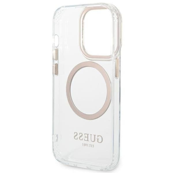 GUESS iPhone 14 Pro Max Skal Magsafe Metal Outline - Guld