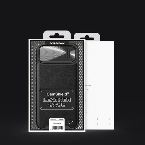 Nillkin iPhone 14 Skal CamShield Läder S - Blå