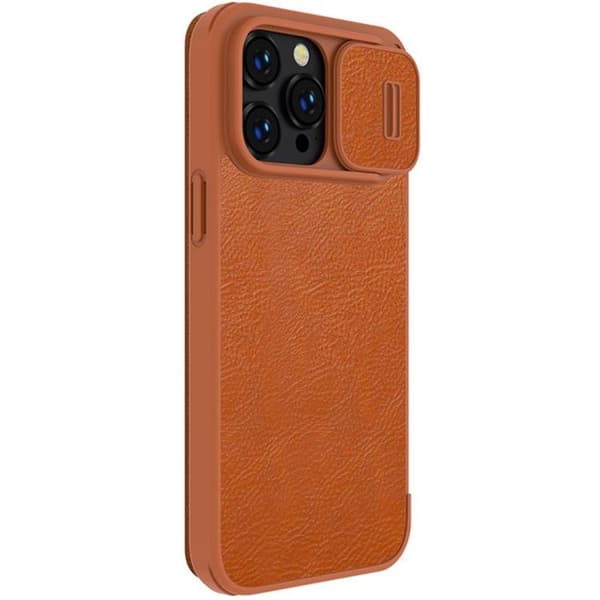 Nillkin iPhone 14 Pro Max Plånboksfodral QinPro Läder - Brun