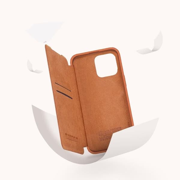 Nillkin iPhone 14 Pro Max Plånboksfodral QinPro Läder - Brun