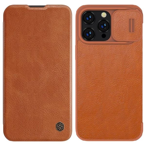 Nillkin iPhone 14 Pro Max Plånboksfodral QinPro Läder - Brun