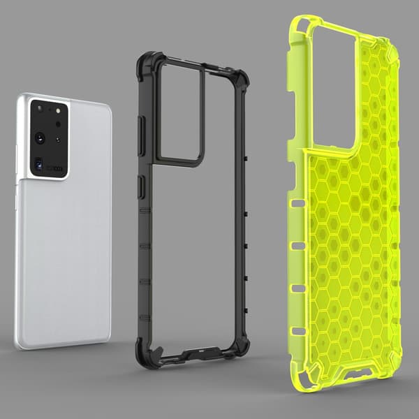 Galaxy S22 Ultra Skal Honeycomb Armored - Transparent