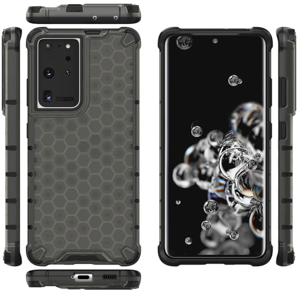 Galaxy S22 Ultra Skal Honeycomb Armored - Transparent