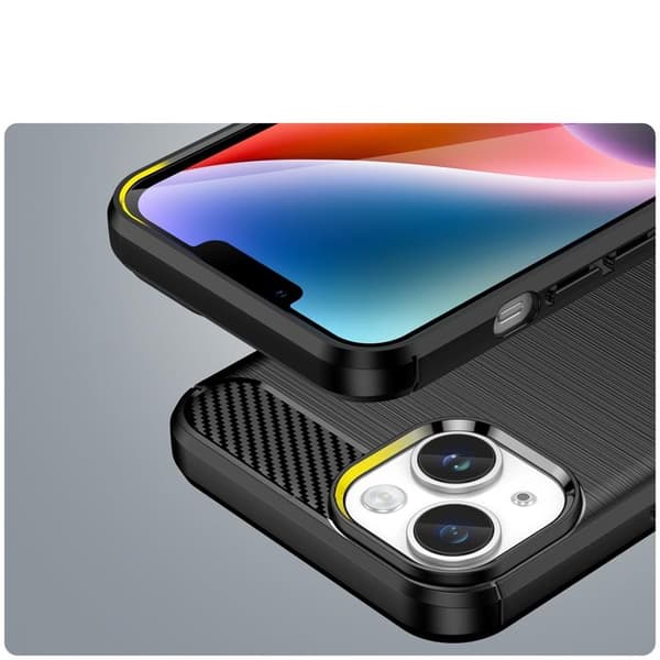 iPhone 14 Plus Skal Carbon Flexible Gel - Svart