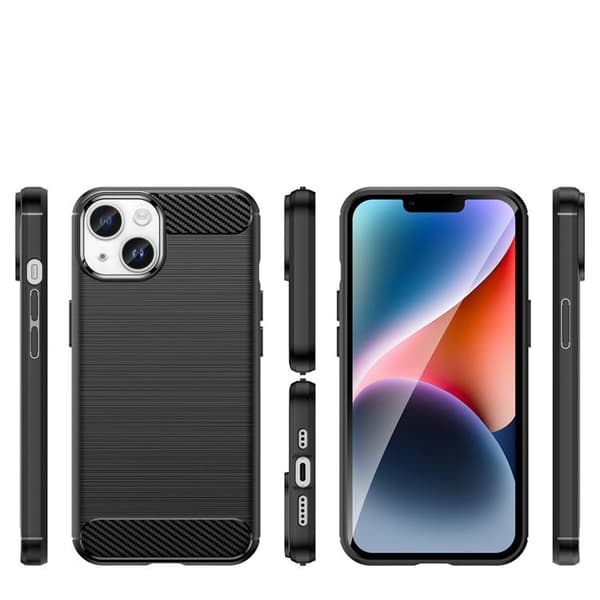 iPhone 14 Plus Skal Carbon Flexible Gel - Svart