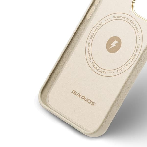 Dux Ducis iPhone 13 Pro Max MagSafe Skal Äkta Läder  Roma - Vit