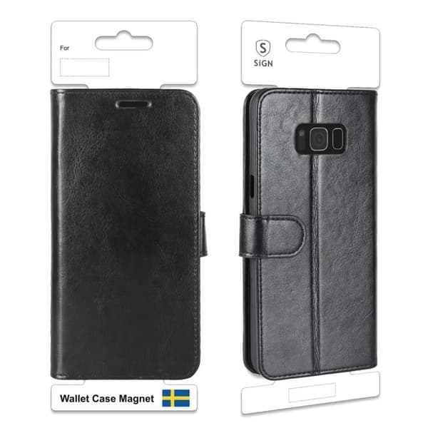 SiGN Plånboksfodral för Galaxy S8 Plus - Svart
