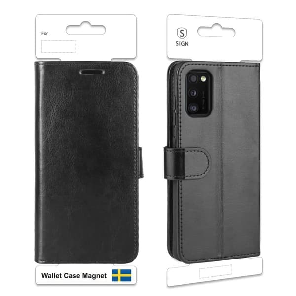 SiGN Plånboksfodral för Galaxy A41 - Svart