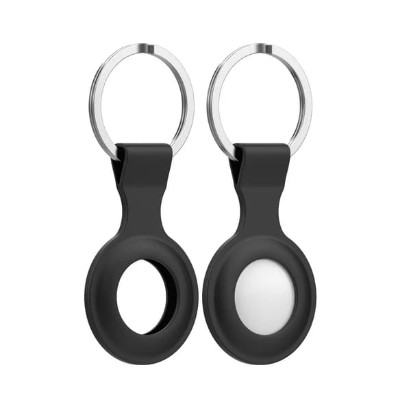 SiGN Apple Airtag Nyckelring med Silikonskal - Svart