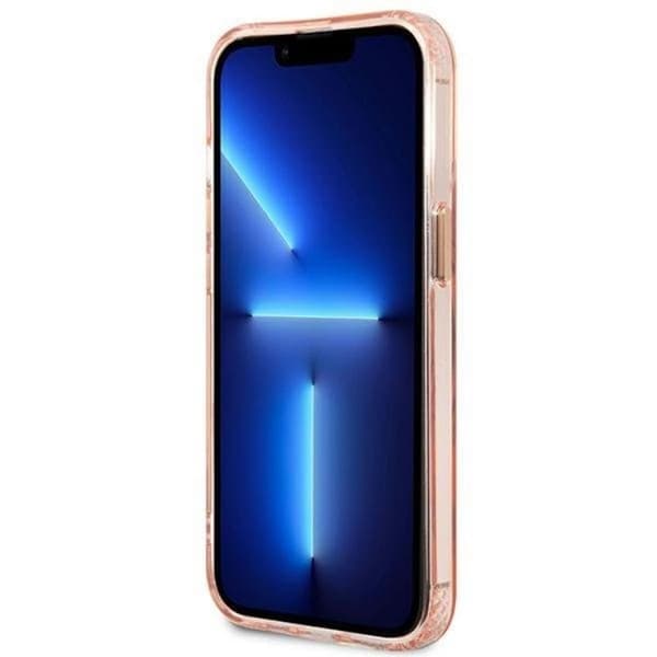 GUESS iPhone 13 Pro Max Skal MagSafe Gold Outline Translucent - Rosa