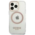 Miniatyrbild 3 av 8: Guess iPhone 13 Pro Max Skal Magsafe Metal Outline - Guld