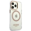 Miniatyrbild 4 av 8: Guess iPhone 13 Pro Max Skal Magsafe Metal Outline - Guld