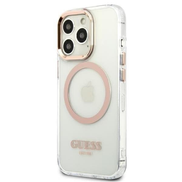 Guess iPhone 13 Pro Max Skal Magsafe Metal Outline - Guld