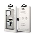 Miniatyrbild 8 av 8: Karl Lagerfeld iPhone 14 Pro Max Skal IML GLIT NFT Karl & Choupette - Svart