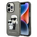 Miniatyrbild 1 av 8: Karl Lagerfeld iPhone 14 Pro Max Skal IML GLIT NFT Karl & Choupette - Svart