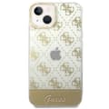 Miniatyrbild 3 av 8: GUESS iPhone 14 Plus Skal Pattern Script - Guld