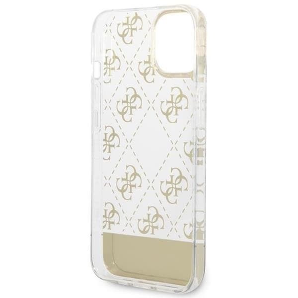 GUESS iPhone 14 Plus Skal Pattern Script - Guld