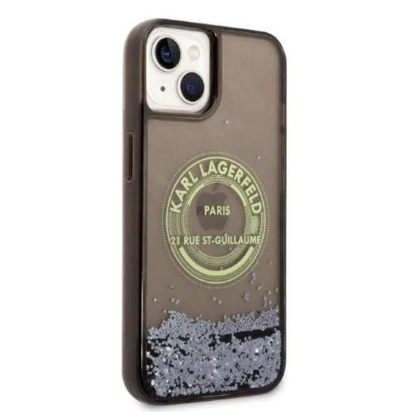 Karl Lagerfeld iPhone 14 Plus Skal Liquid Glitter RSG - Svart