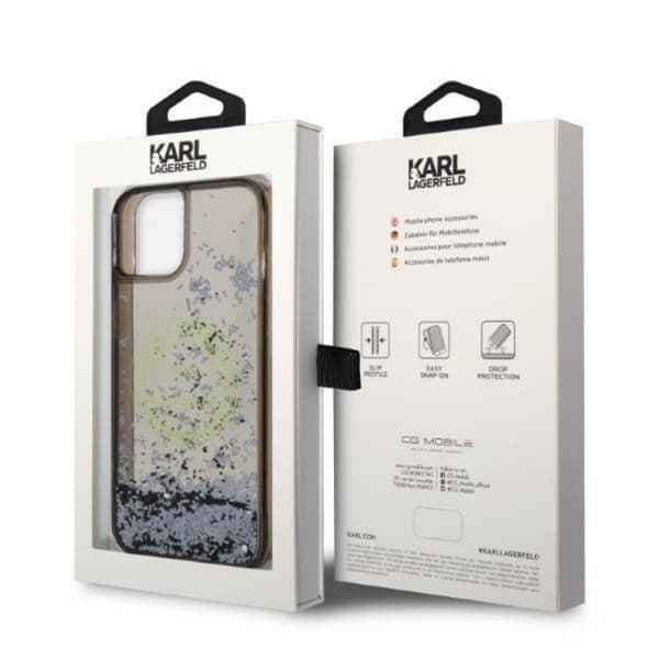 Karl Lagerfeld iPhone 14 Plus Skal Liquid Glitter RSG - Svart