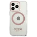 Miniatyrbild 3 av 8: Guess iPhone 13 Pro Skal Magsafe Metal Outline - Rosa